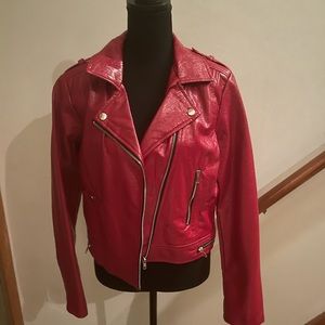 Womens red biker jacket